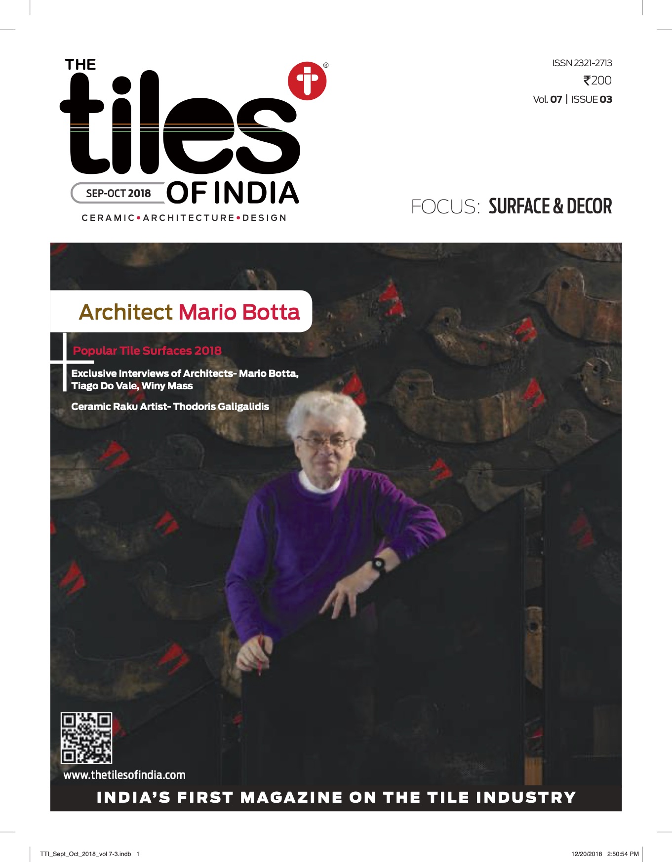 The Tiles of India Magazine - Sep Oct 2018 Issue