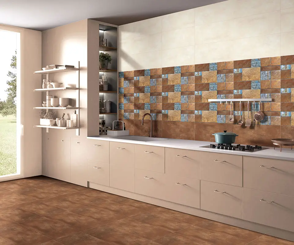 tiles on wall in kitchen